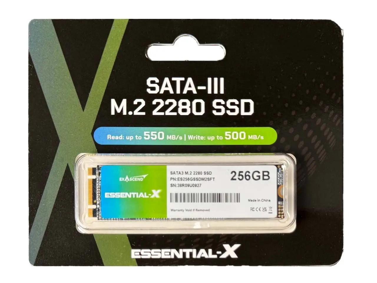 اس اس دی اینترنال M.2 SATA برند اگزاسند مدل ExAscend Essential X ظرفیت 256 گیگابایت