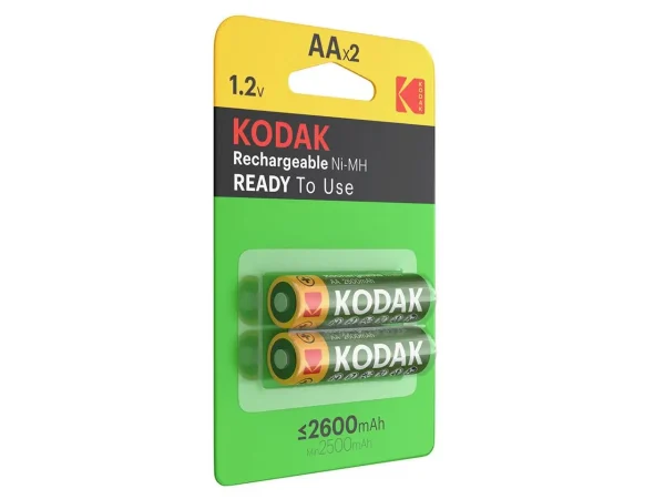 باتری قلمی قابل شارژ برند کداک مدل Kodak Rechargeable 2600mAh Ni-MH پک 2 عددی