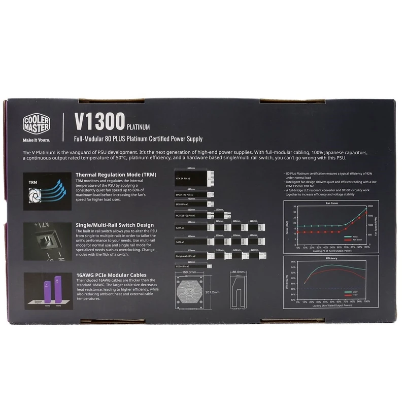 منبع تغذیه کامپیوتر برند کولر مستر مدل Cooler Master V1300 - Image 6