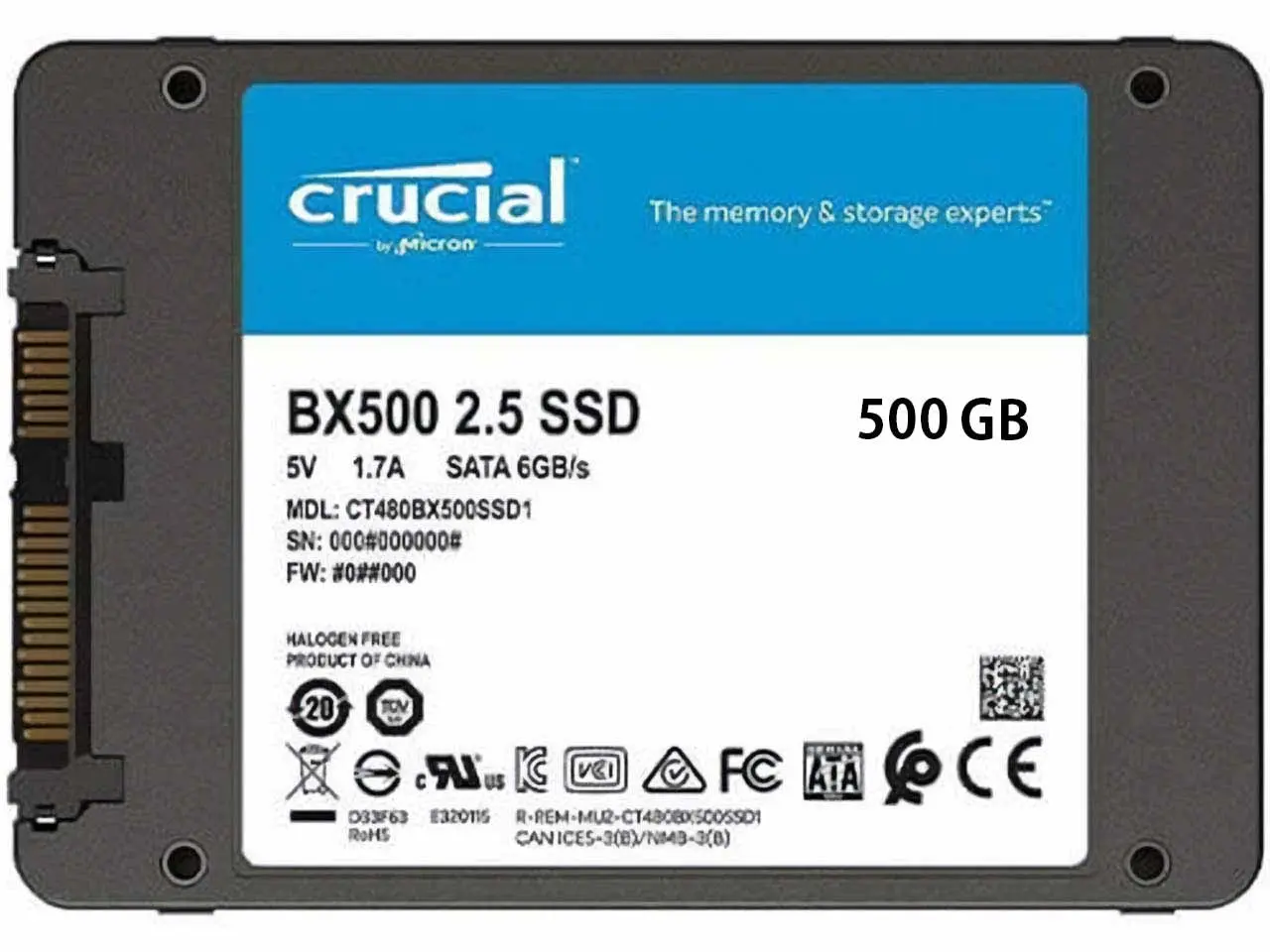 اس اس دی اینترنال برند کروشیال مدل Crucial BX500 ظرفیت 500 گیگابایت - Image 3