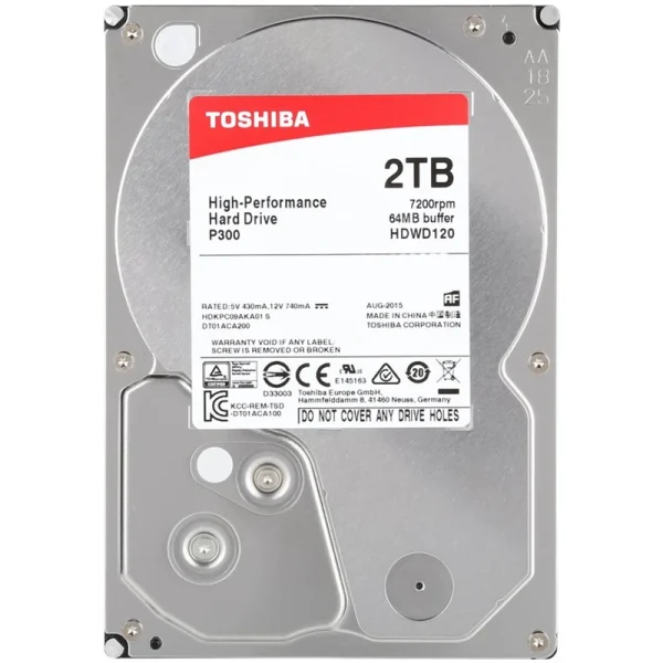 هارد اینترنال برند توشیبا مدل TOSHIBA P300 ظرفیت 2 ترابایت
