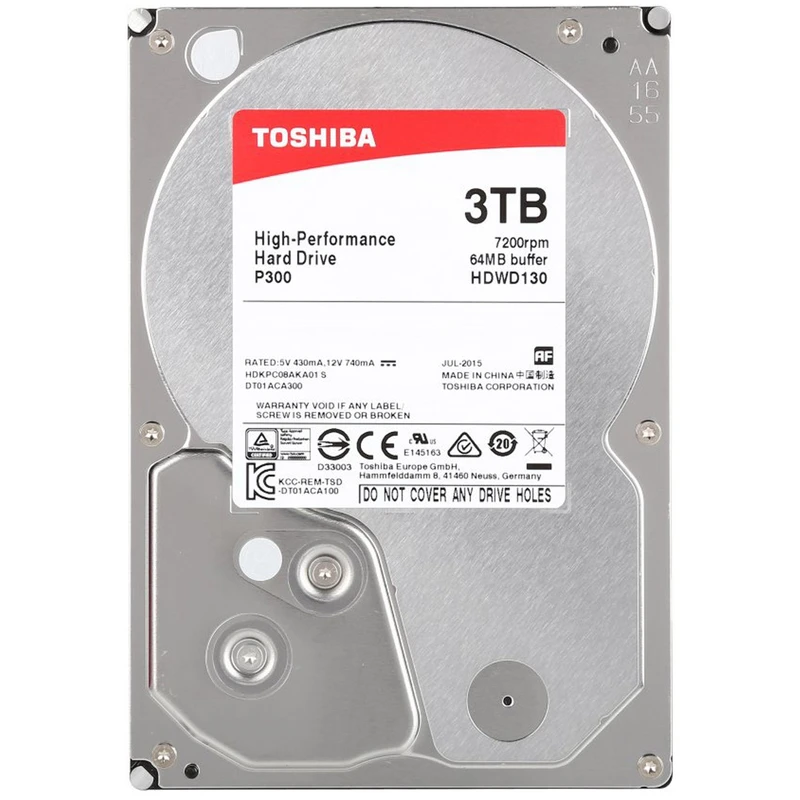 هارد اینترنال برند توشیبا مدل TOSHIBA P300 ظرفیت 3 ترابایت