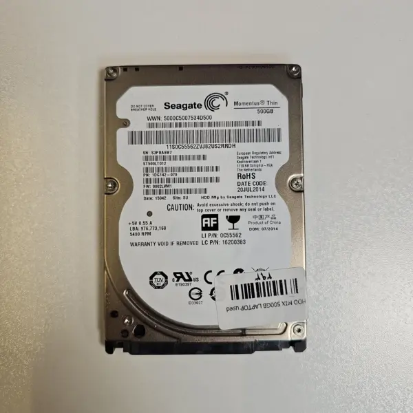 هارد اینترنال لپ تاپ برند سیگیت مدل Seagate ST500LT012 ظرفیت 500 گیگابایت