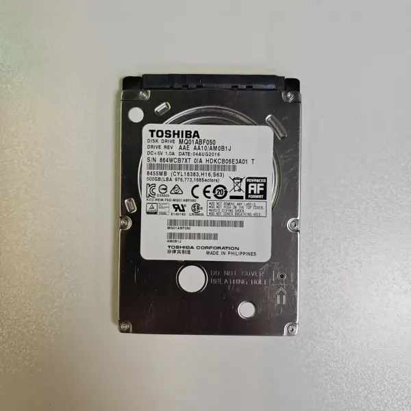 هارد اینترنال لپ تاپ برند توشیبا مدل TOSHIBA MQ01ABF050 ظرفیت 500 گیگابایت