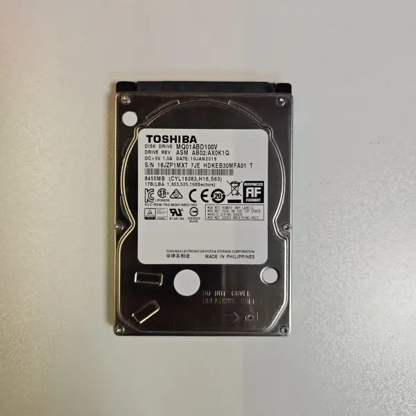 هارد اینترنال لپ تاپ برند توشیبا مدل TOSHIBA MQ01ABD100V ظرفیت 1 ترابایت