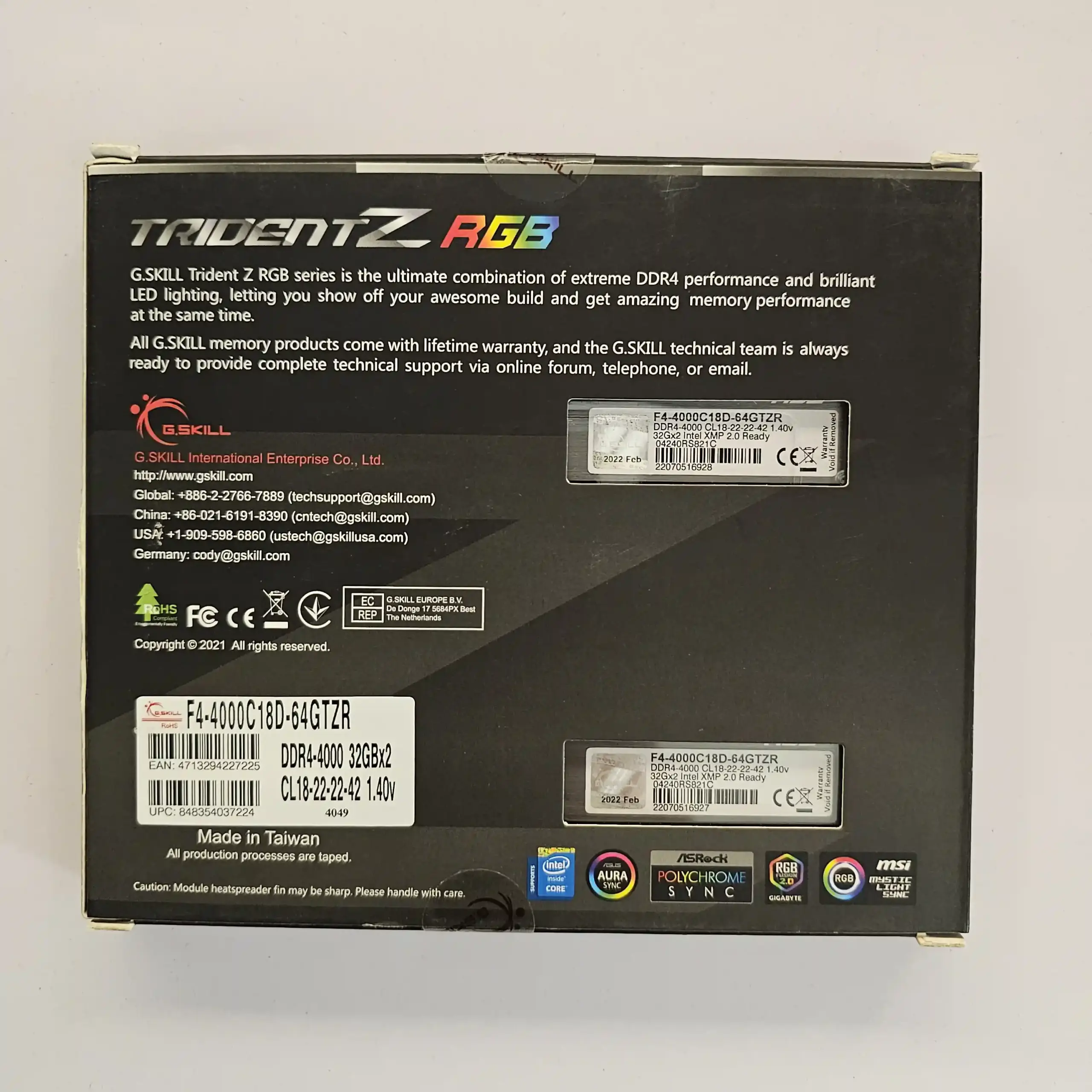 رم کامپیوتر DDR4 جی اسکیل 4000 مگاهرتز ظرفیت 64 گیگابایت دو کاناله | G.SKILL Trident Z RGB 4000MHz DDR4 64GB DUAL - Image 3