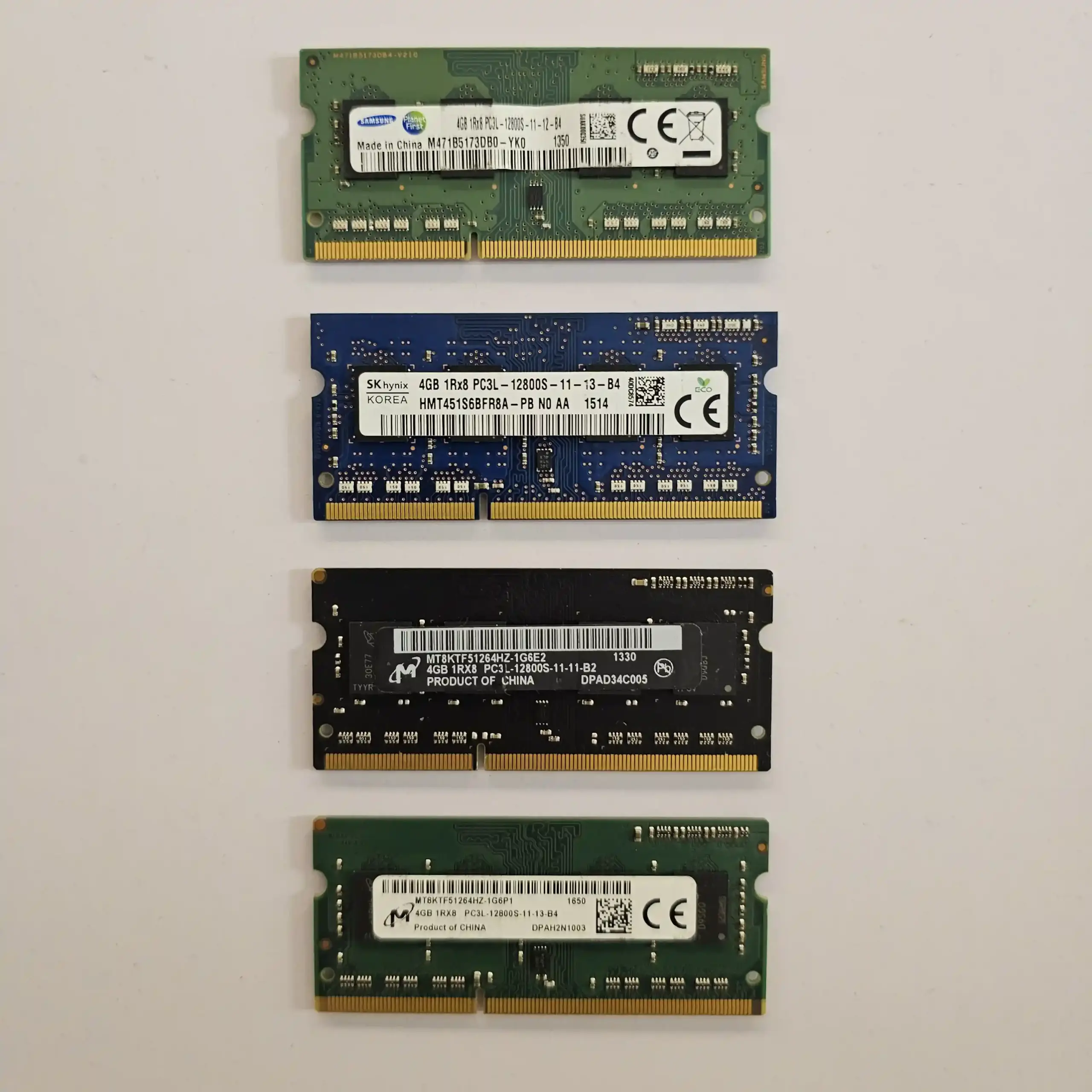 رم لپ تاپ DDR3 برندهای مختلف اصلی ظرفیت 4 گیگابایت با فرکانس 1333 و 1600