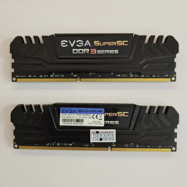 رم کامپیوتر DDR3 ای وی جی ای 2400 مگاهرتز مدل Super SC ظرفیت 16 گیگابایت دو کاناله | EVGA Super SC 2400MHz DDR3 16GB Dual