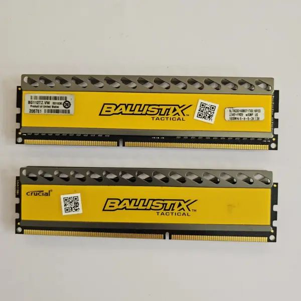 رم کامپیوتر DDR3 کروشیال 1600 مگاهرتز مدل Ballistix Tactical ظرفیت 16 گیگابایت دو کاناله | Crucial Ballistix Tactical 1600MHz DDR3 16GB Dual