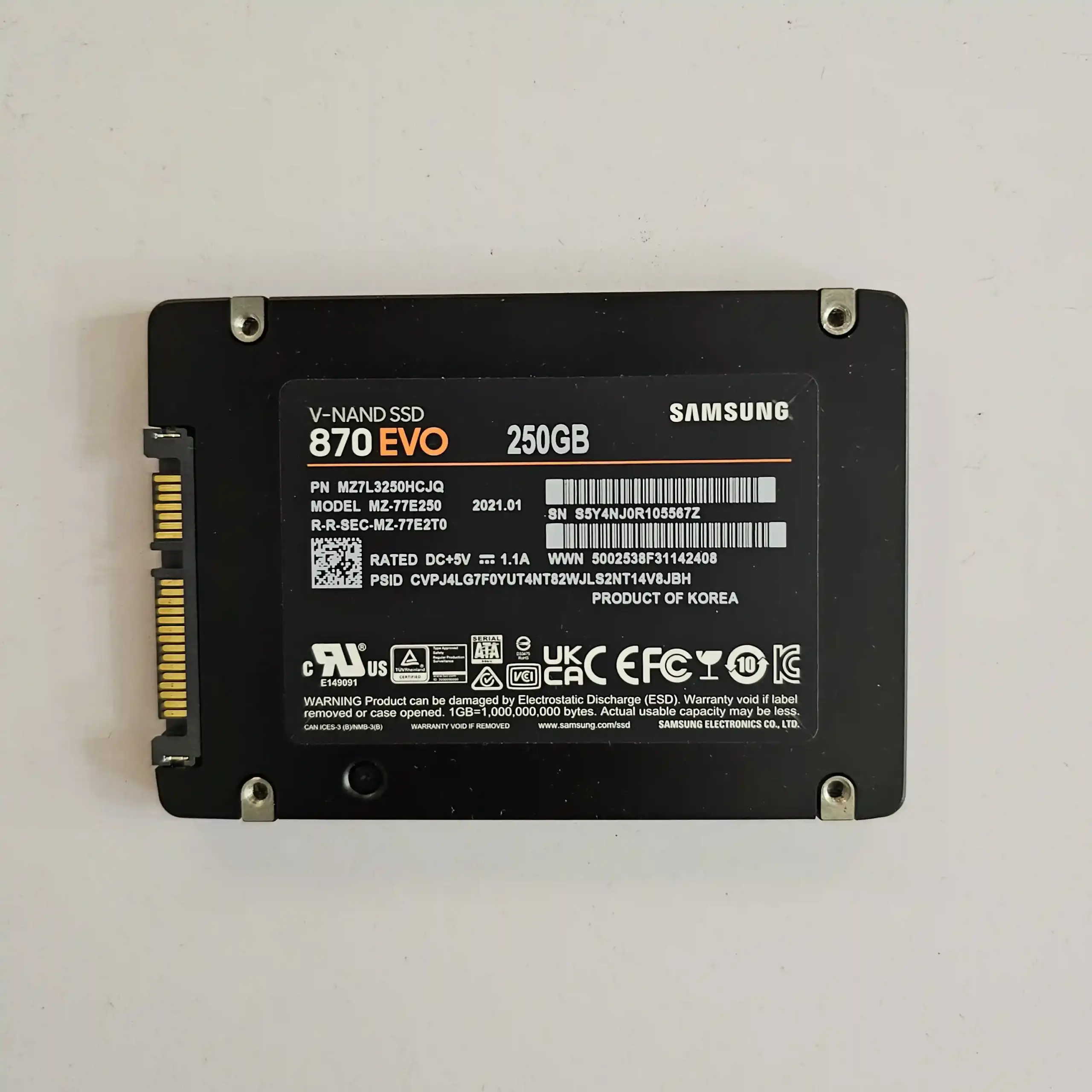اس اس دی اینترنال برند سامسونگ مدل Samsung 870 EVO ظرفیت 250 گیگابایت - Image 3