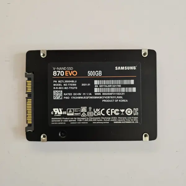 اس اس دی اینترنال برند سامسونگ مدل Samsung 870 EVO ظرفیت 500 گیگابایت