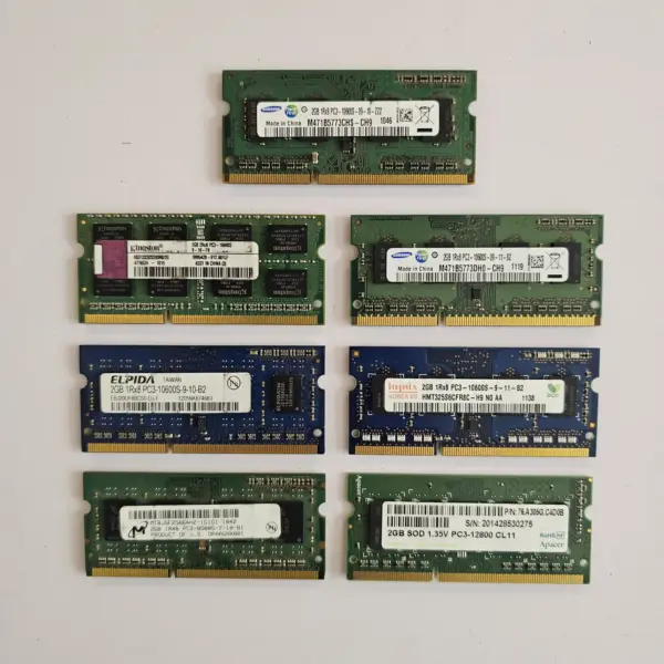 رم لپ تاپ DDR3 1066-1333-1600 مگاهرتز ظرفیت 2 گیگابایت برندهای مختلف