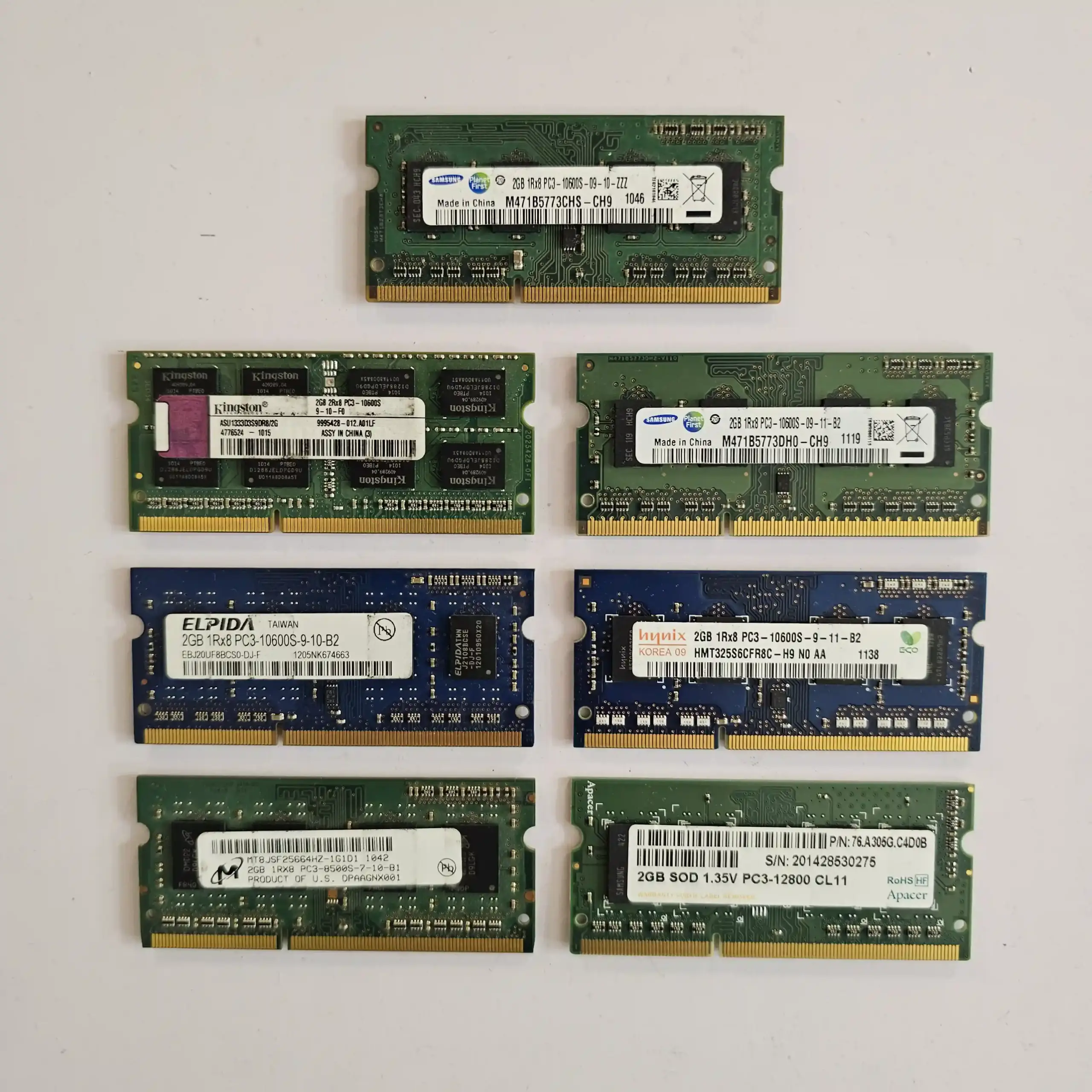 رم لپ تاپ DDR3 1066-1333-1600 مگاهرتز ظرفیت 2 گیگابایت برندهای مختلف