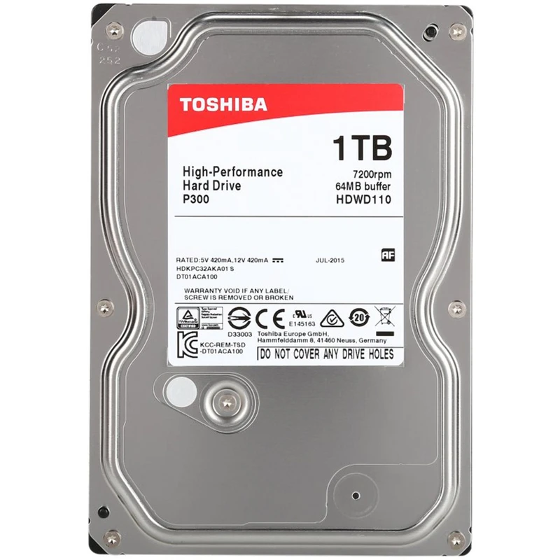 هارد اینترنال برند توشیبا مدل TOSHIBA P300 ظرفیت 1 ترابایت