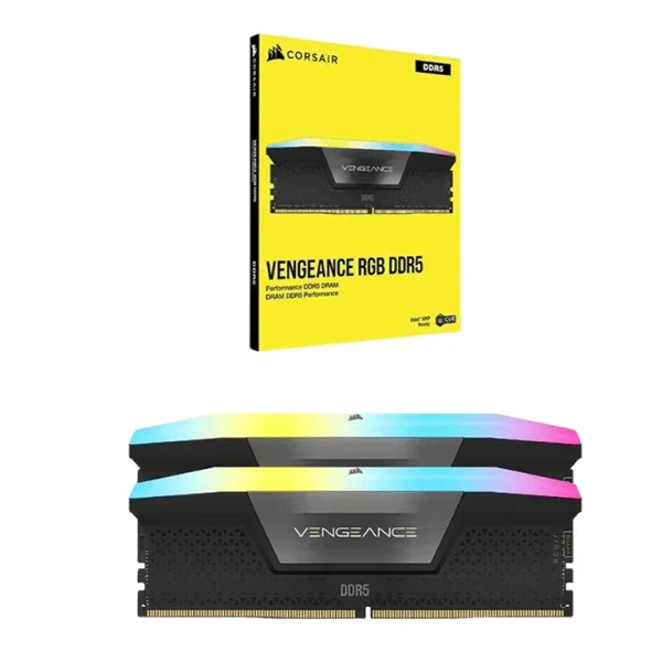 رم کامپیوتر DDR5 کورسیر 5600 مگاهرتز مدل Vengeance RGB ظرفیت 96 گیگابایت دو کاناله | Corsair Vengeance RGB 5600MHz DDR5 96GB Dual