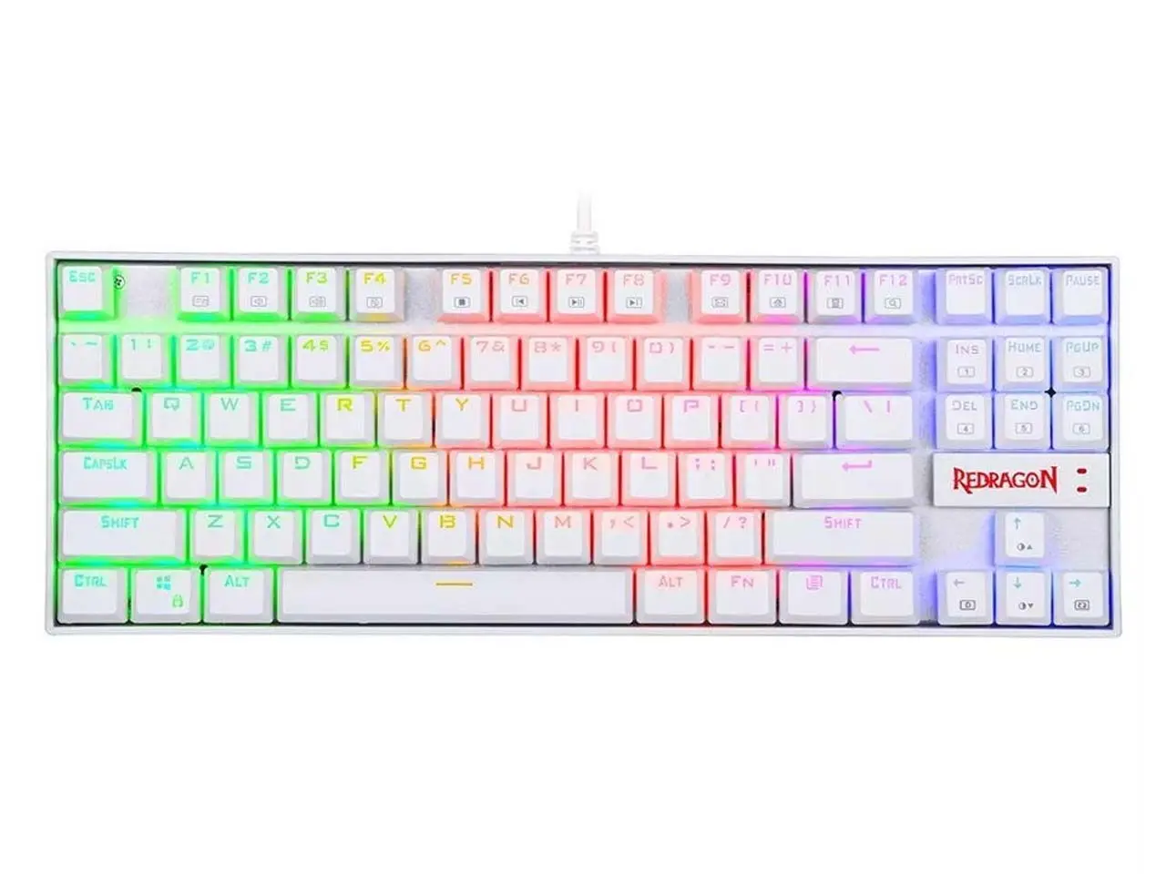 کیبورد مکانیکی برند ردراگون مدل Redragon Kumara K552 RGB White سوئیچ قرمز