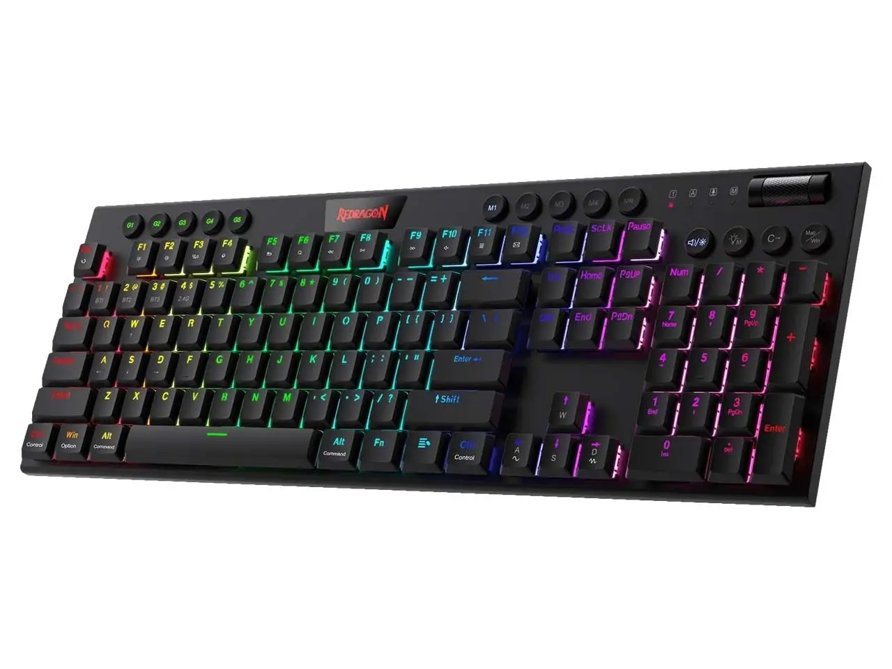 کیبورد مکانیکی برند ردراگون مدل Redragon Horus Pro K618 RGB سوئیچ قرمز
