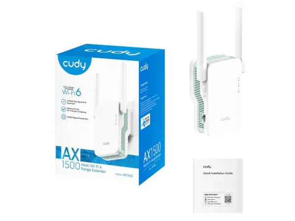 اکسس پوینت و تقویت کننده دیواری برند کودی مدل CUDY RE1500 AX1500 1.0