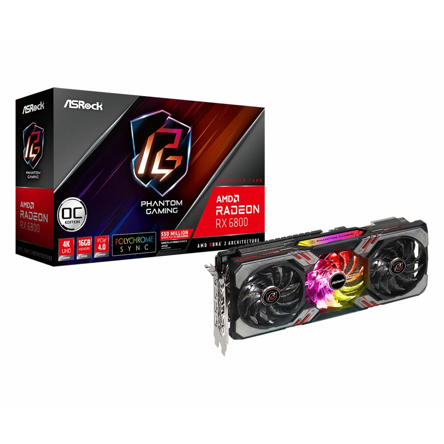 کارت گرافیک ازراک مدل ASRock RX 6800 Phantom Gaming OC 16GB