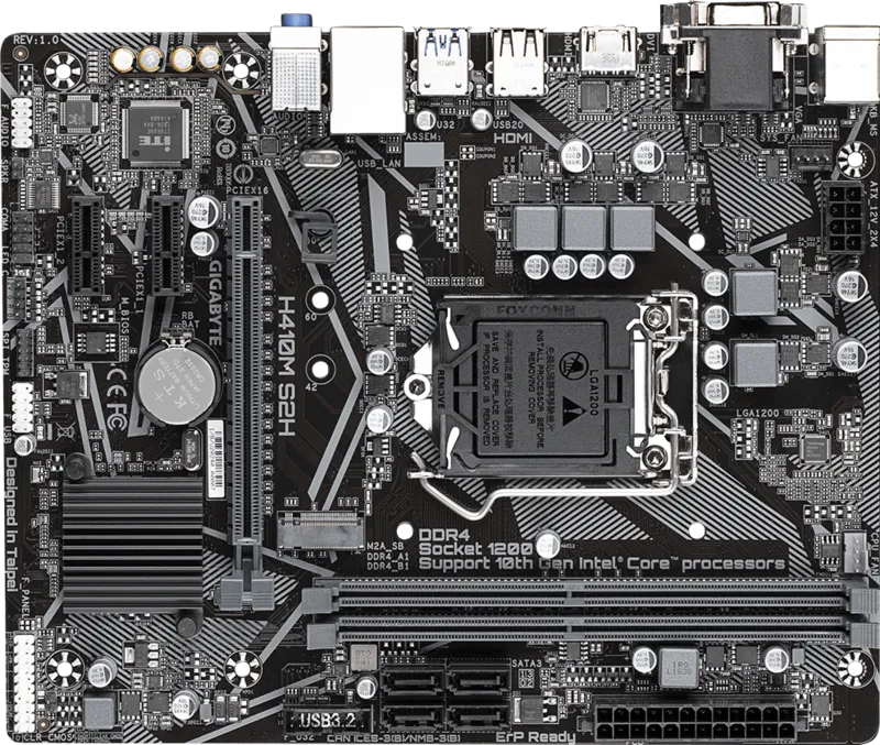 مادربرد گیگابایت مدل H410M S2H Rev1.1 DDR4 - Image 3